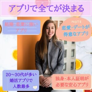 アプリで全てが決まる　恋愛　婚活　デート　遊び　に強いアプリ　特異なアプリ　独身証明　本人証明　人気のアプリ