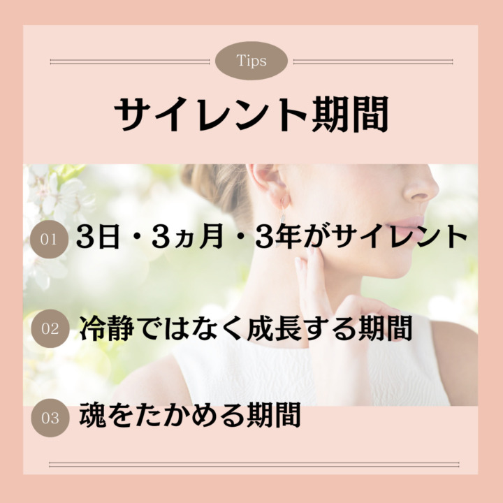 サイレント期間 3日・3ヵ月・3年がサイレント 冷静ではなく成長する期間 魂をたかめる期間